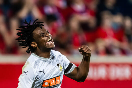 Jeremy Agbonifo of Häcken celebrates the 1-2 goal