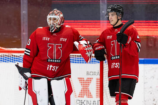 Örebros målvakt Herman Liv och Melvin Fernström