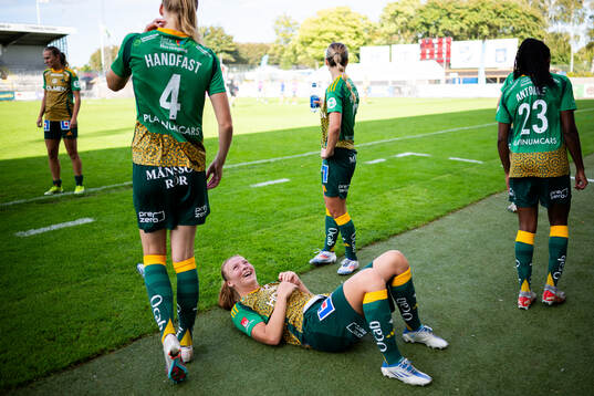 IFK Norrköpings Sara Kanutte Fornes jublar efter slutsignalen
