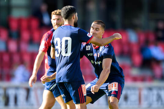 Sandvikens IFs Amin Al-Hamawi jublar efter 2-2