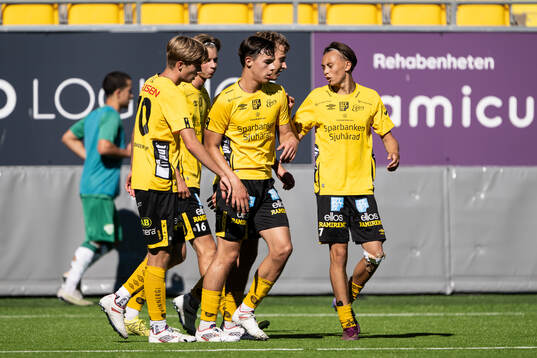 Elfsborgs spelare jublar efter att Adam Wetterlov gjort 2-2