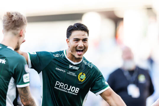 Hammarbys Jusef Erabi jublar
