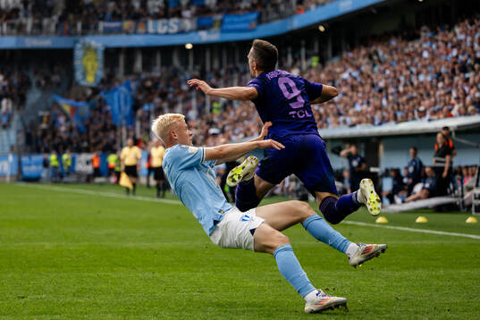 Malmö FFs Otto Rosengren och Djurgårdens Haris Radetinac