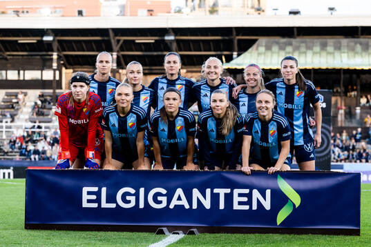 Djurgårdens startelva ställer upp för en lagbild