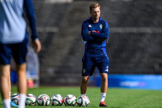 Assistant coach Sebastian Larsson of the Swedish men's