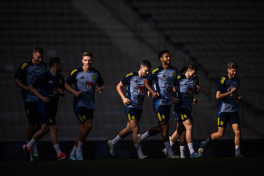 Viktor Gyökeres and Jens-Lys Cajuste of the Swedish