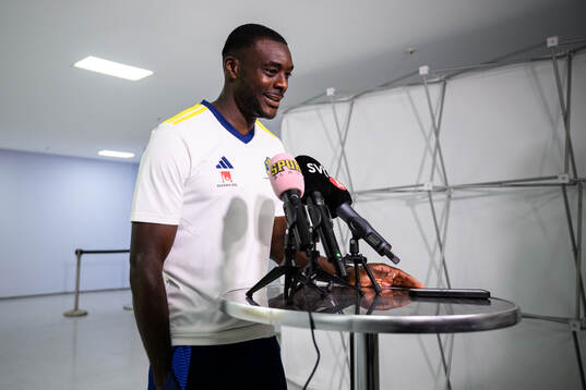 Ken Sema of the Swedish national football team in a mixed