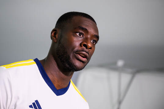 Ken Sema of the Swedish national football team in a mixed