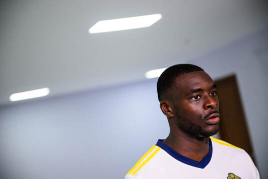 Ken Sema of the Swedish national football team in a mixed