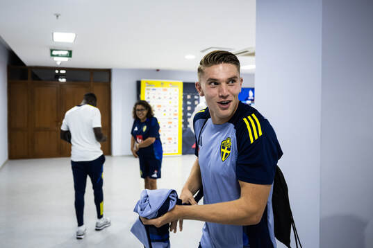 Viktor Gyökeres of the Swedish national football team in a