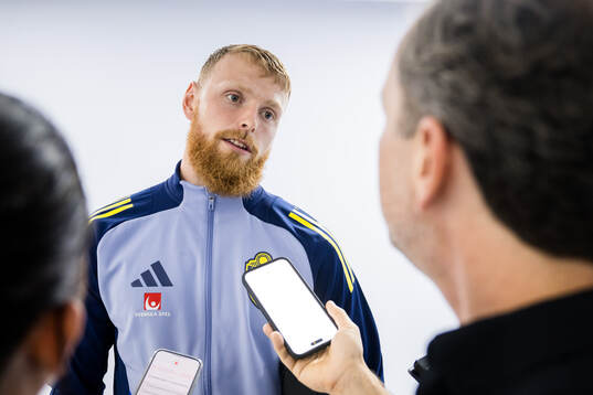 Goalkeeper Viktor Johansson of Sweden