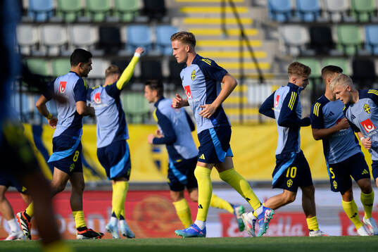 Casper Widell of Sweden ahead the UEFA European Under-21