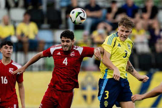 Casper Widell of Sweden scores the 6-0 goal