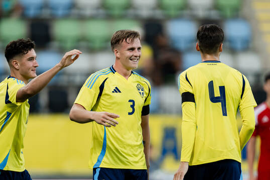 Casper Widell of Sweden celebrates the 6-0 goal