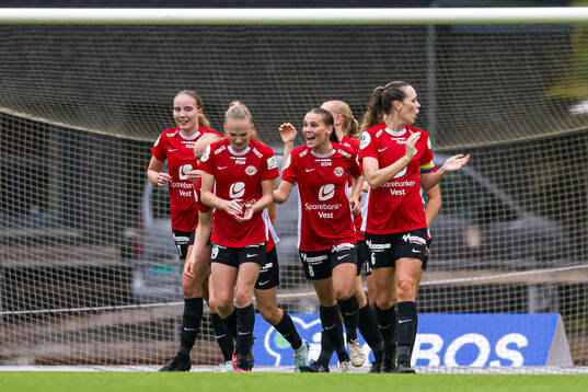Vilde Vedeler of Arna-Bjørnar celebrates after scoring the 1-0 goal