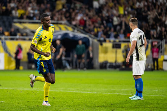 Alexander Isak of Sweden celebrates