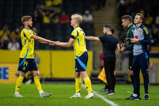 Anton Saletros of Sweden is substituted off for Lucas