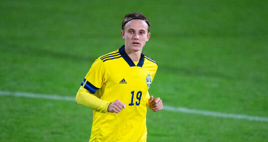Sveriges Linus Carlstrand i U20 landskampen mellan Sverige och Danmark i Hässleholm 10 september 2024.