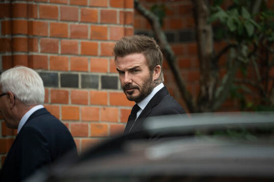 Former England player David Beckham ahead of the funeral of Sven-Göran Eriksson on September 13, 2024 in Torsby. 