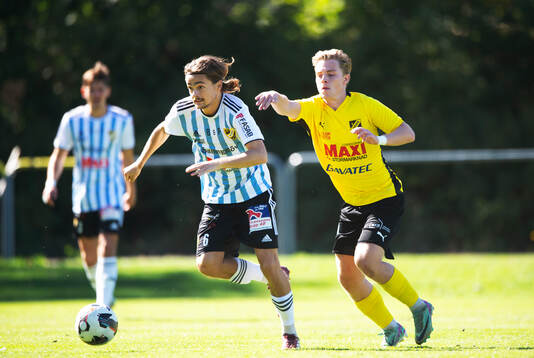 IFK Hässleholms Gustaf Winroth I matchen i division 2 mellan IF Lödde och IFK Hässleholm i Löddeköpinge 14 september 2024.