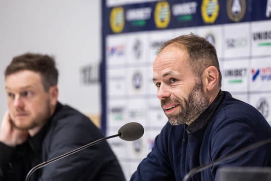 Hammarbys tränare Kim Hellberg och IFK Norrköpings tränare Andreas Alm