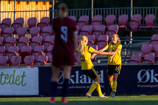 Cornelia Ljungberg of Sweden celebrates after scoring the 2-2 goal during the