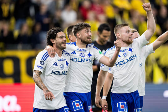 IFK Norrköpings David Moberg Karlsson jublar efter 1-2