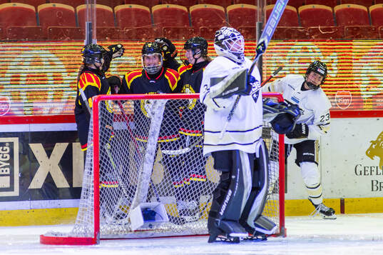 Brynäs Celine Tedenby jublar med lagkamrater