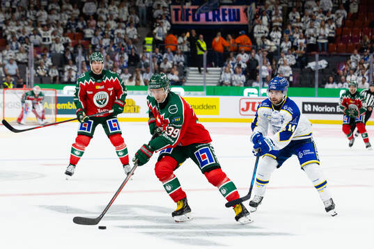 Frölundas Mikael Ruohomaa och Leksands Oskar Lang