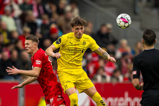 Emil Kornvig of Brann and Andreas Helmersen of Bodø/Glimt