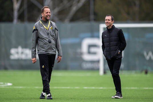 Tränare Joop Oosterveld och sportchef Martin Eriksson