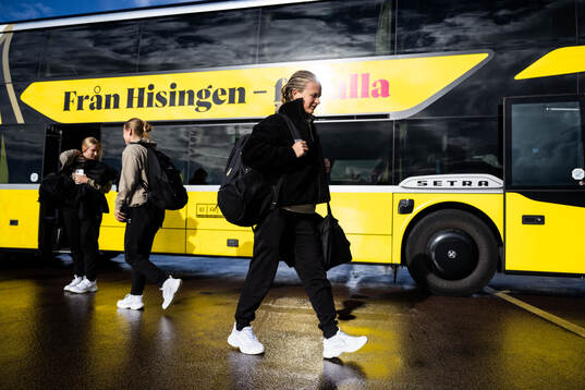Filippa Curmark of Häcken travel to London ahead of the UEFA Women's Champions League Qualification on September 25, 2024. 