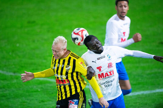  IFK Hässleholms Alexander Sjöström i matchen i division 2 mellan IFK Hässleholm och Nosaby IF i Hässleholm 27 september 2024.