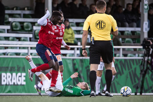 Sandvikens IFs Mohammed Sadat Abubakari och Brages Johan