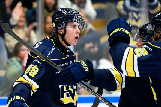 HV71s Herman Träff jublar