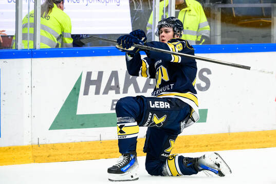 HV71s Herman Träff jublar
