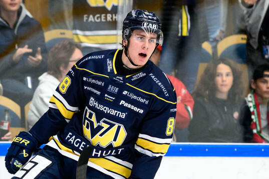 HV71s Herman Träff jublar