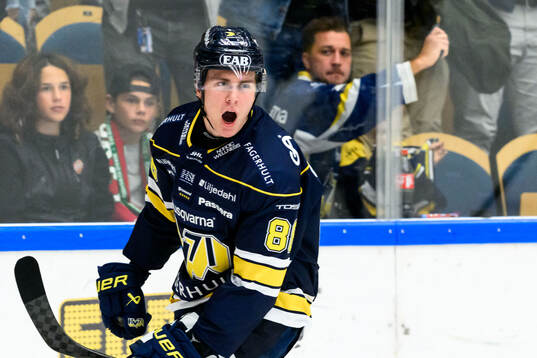 HV71s Herman Träff jublar
