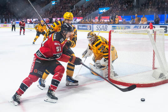 Luleås Markus Nurmi och Skellefteås målvakt Linus
