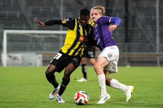 Häckens Akoua Romeo Amane och IK Tords Alexander Jacobsson
