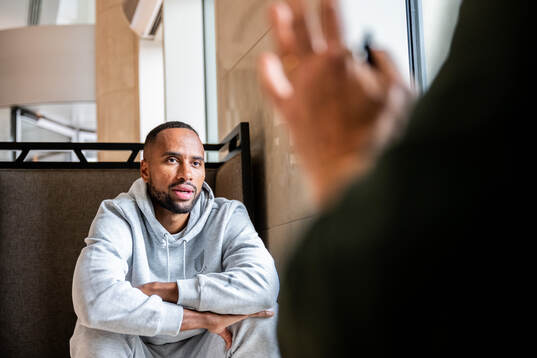 Isaac Kiese Thelin of Malmö FF is being interviewed