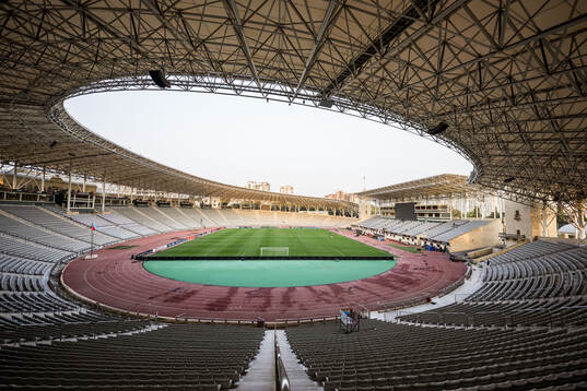 General view of Tofiq Bahramov Republican Stadium ahead of a training session with Malmö FF on October 2, 2024 in Baku. 