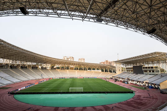 General view of Tofiq Bahramov Republican Stadium ahead of a training session with Malmö FF on October 2, 2024 in Baku. 