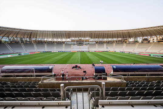 General view of Tofiq Bahramov Republican Stadium ahead of a training session with Malmö FF on October 2, 2024 in Baku. 