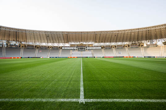 General view of Tofiq Bahramov Republican Stadium ahead of a training session with Malmö FF on October 2, 2024 in Baku. 