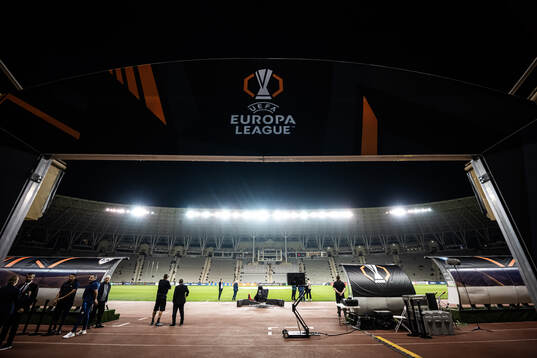 General view of Tofiq Bahramov Stadium ahead of the UEFA Europa League football match between Qarabag and Malmö FF on October 3, 2024 in Baku. 