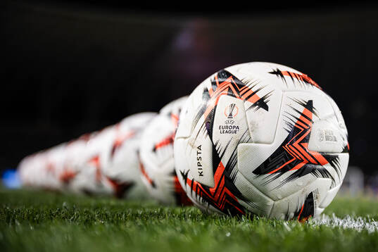 Footballs ahead of the UEFA Europa League football match between Qarabag and Malmö FF on October 3, 2024 in Baku. 