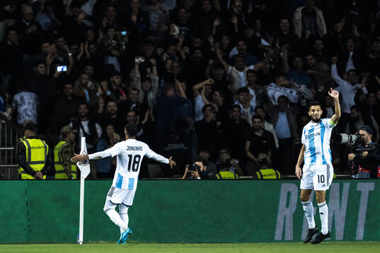 Juninho of Qarabag celebrates the 1-0 goal