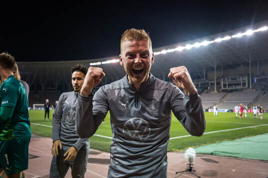 Anders Christiansen of Malmö FF celebrates