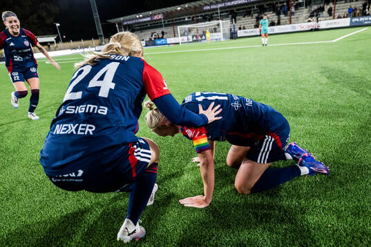 FC Rosengårds Olivia Schough, Hanna Andersson och Caroline